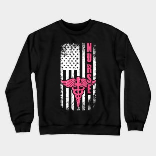 Nurse Patriotic American USA Flag Registered Nurse Crewneck Sweatshirt